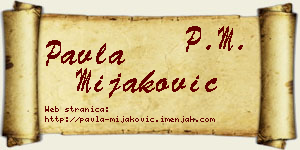 Pavla Mijaković vizit kartica